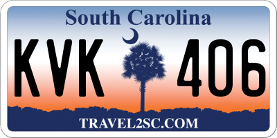 SC license plate KVK406