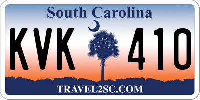 SC license plate KVK410