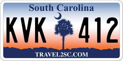 SC license plate KVK412