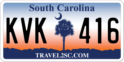 SC license plate KVK416