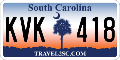 SC license plate KVK418