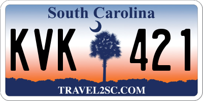 SC license plate KVK421