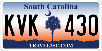 SC license plate KVK430