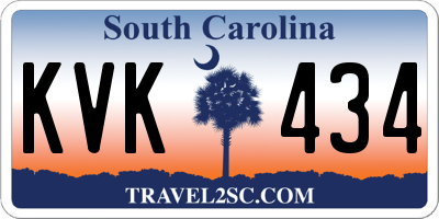 SC license plate KVK434