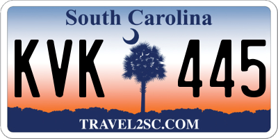 SC license plate KVK445