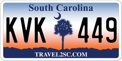 SC license plate KVK449