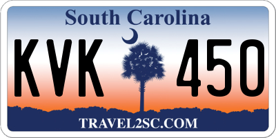 SC license plate KVK450