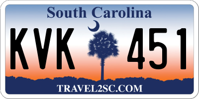 SC license plate KVK451