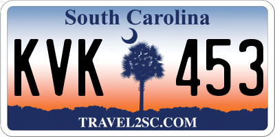 SC license plate KVK453