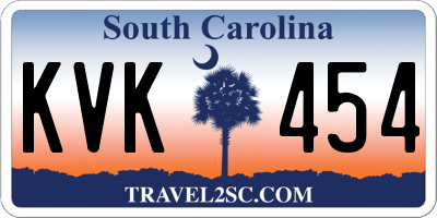 SC license plate KVK454
