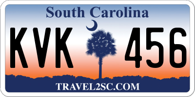 SC license plate KVK456