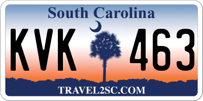 SC license plate KVK463
