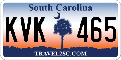 SC license plate KVK465