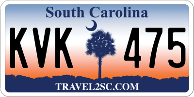 SC license plate KVK475
