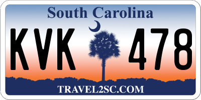 SC license plate KVK478