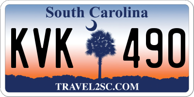 SC license plate KVK490