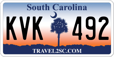 SC license plate KVK492