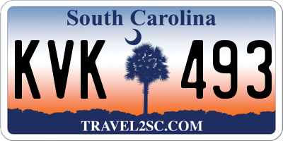 SC license plate KVK493