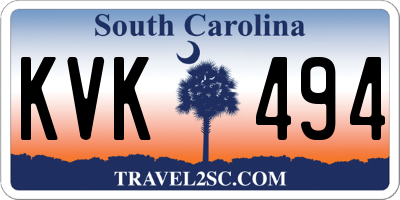 SC license plate KVK494