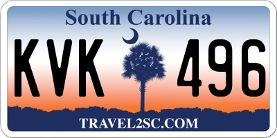 SC license plate KVK496
