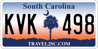 SC license plate KVK498