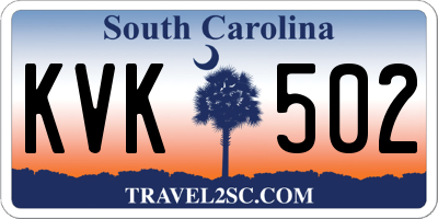 SC license plate KVK502