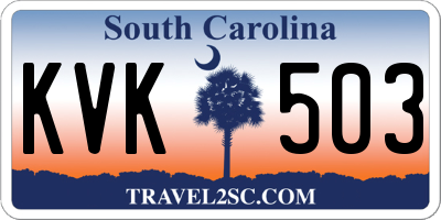 SC license plate KVK503