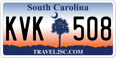 SC license plate KVK508