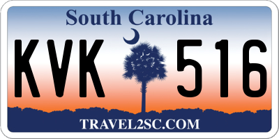 SC license plate KVK516