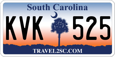SC license plate KVK525