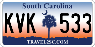 SC license plate KVK533