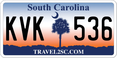 SC license plate KVK536