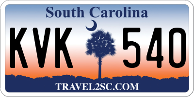SC license plate KVK540
