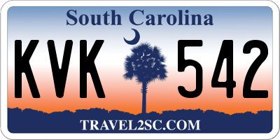 SC license plate KVK542