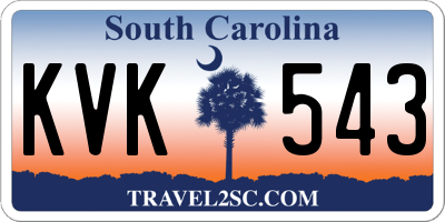 SC license plate KVK543