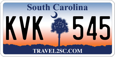 SC license plate KVK545