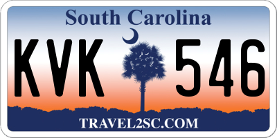 SC license plate KVK546