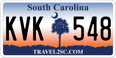 SC license plate KVK548