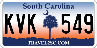 SC license plate KVK549