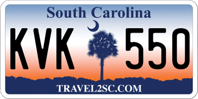 SC license plate KVK550