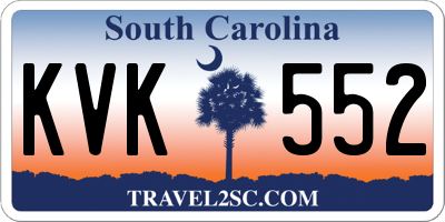 SC license plate KVK552