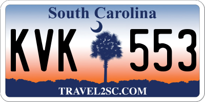 SC license plate KVK553