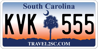 SC license plate KVK555