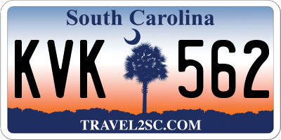 SC license plate KVK562