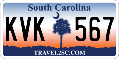 SC license plate KVK567