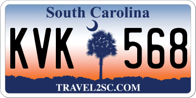 SC license plate KVK568