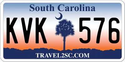 SC license plate KVK576