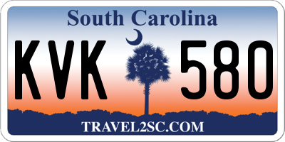 SC license plate KVK580