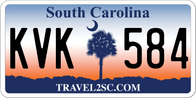 SC license plate KVK584