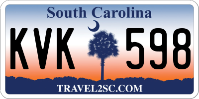 SC license plate KVK598